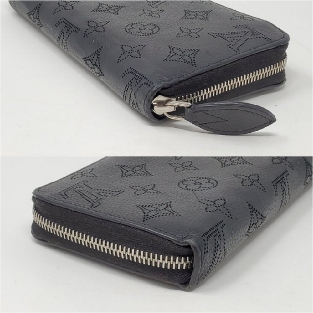100% Auth Louis Vuitton Mahina Black Zippy Wallet - Picture 4 of 8